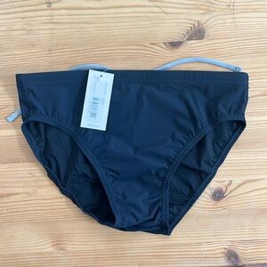 Men’s Speedo type swim trunks in navy blue